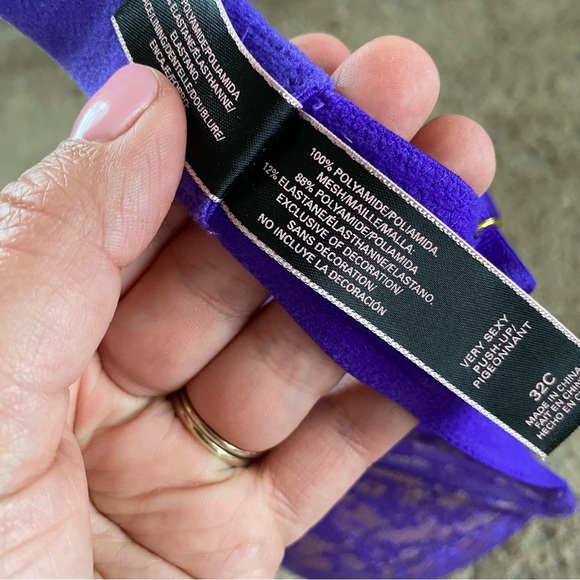 Victoria’s Secret Very Sexy Push Up Padded Underwired Opaque Bra Purple: 32C - Picture 7 of 7